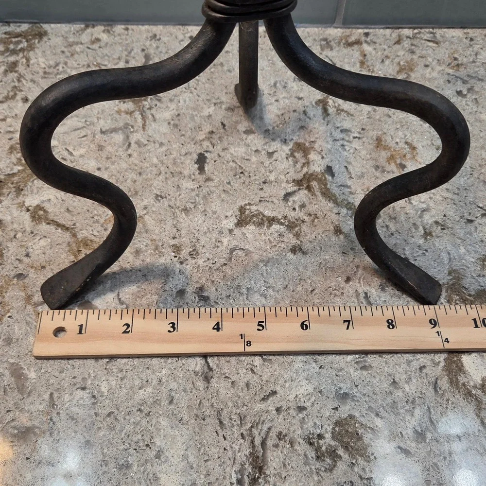 Vintage Iron 3 Lite Candelabra Rustic Gothic Primitive Farmhouse Candle Holder